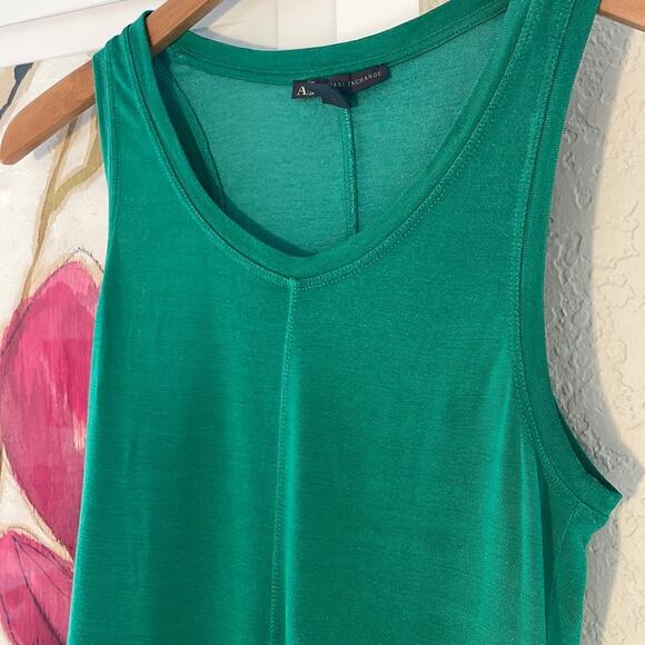 Armani Exchange A|X Kelly Green Asymmetrical Tank Top T-Shirt V Neck St Patricks - Picture 2 of 5